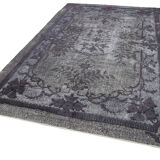 Hand-Knotted Hi-Low Pile Oriental 1970s 204 cm x 320 cm Grey Rug