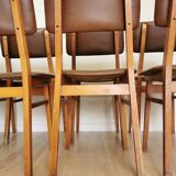 Vintage STOL Kamnik Dining Chair: 1970s Yugoslavian Mid-Century Leather Bis