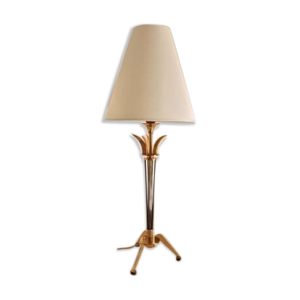 Lampe de table bronze doré et canon fusil Italien années 60 / 70