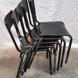 5 anciennes chaises d'ecole vintage