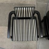 Set of German armchairs model D51 Fagus with Bauhaus patterned cushion by Walter Gropius for Tecta.