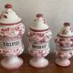 Trio of apothecary pots mint, verbena linden