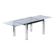 Smoked glass table with chromed metal legs La Metal ARREDO - Milano