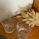 Duo of cut crystal whisky glasses