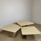 Side tables in travertine 70s