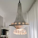 Large contemporary aluminium hanging lamp
