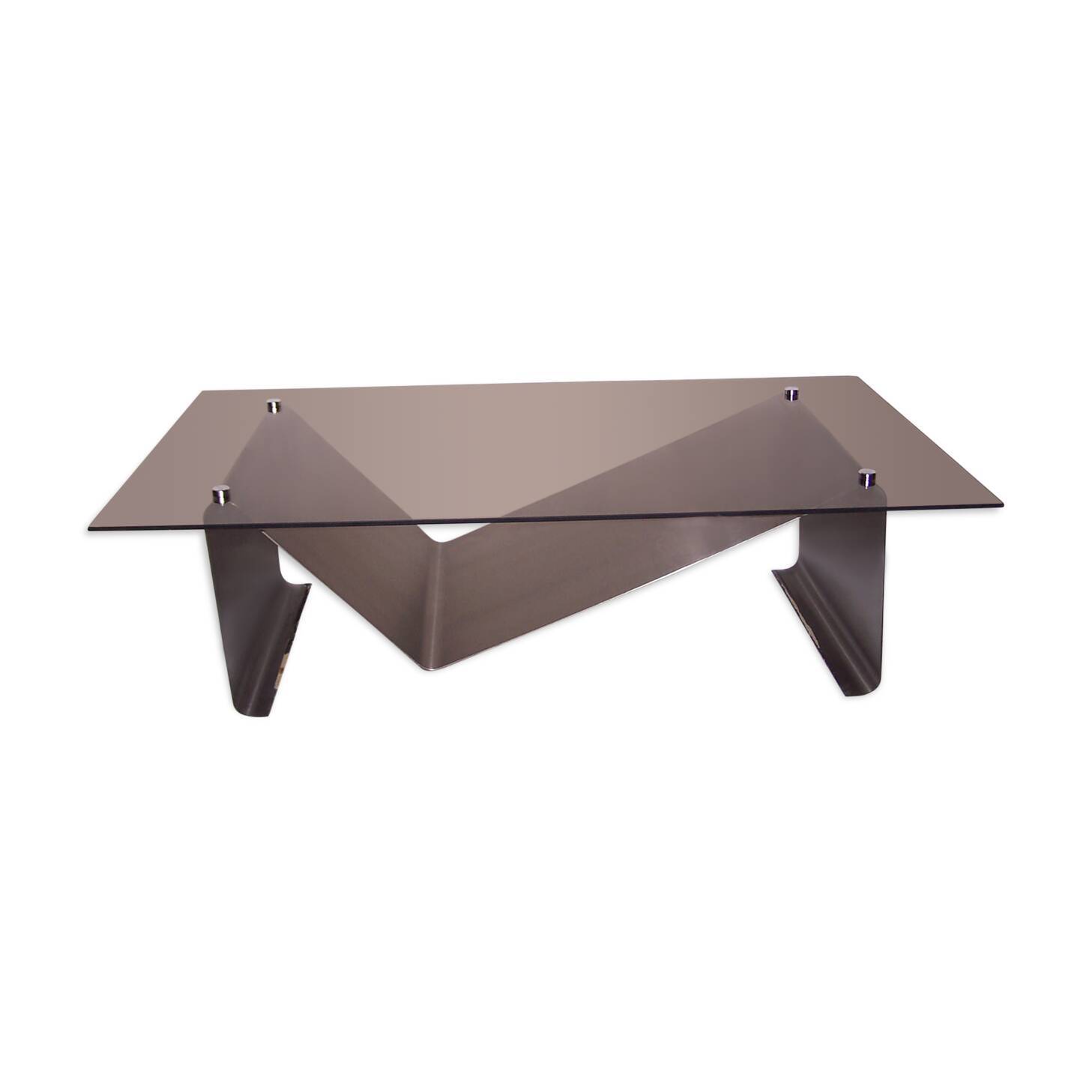 Stainless steel coffee table years 70