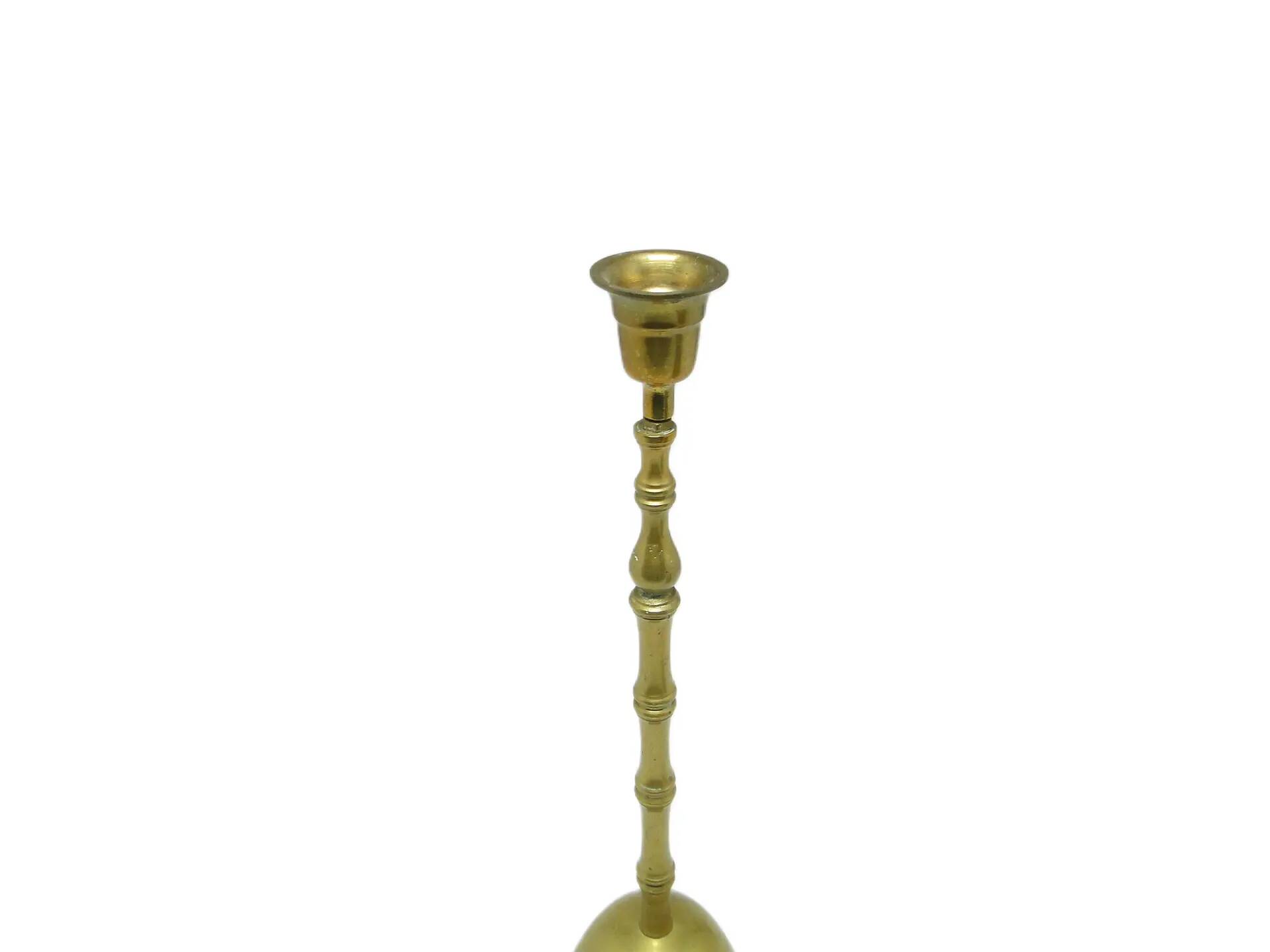 Candlestick, mid-century modern, brass, Poland, 1990s.
