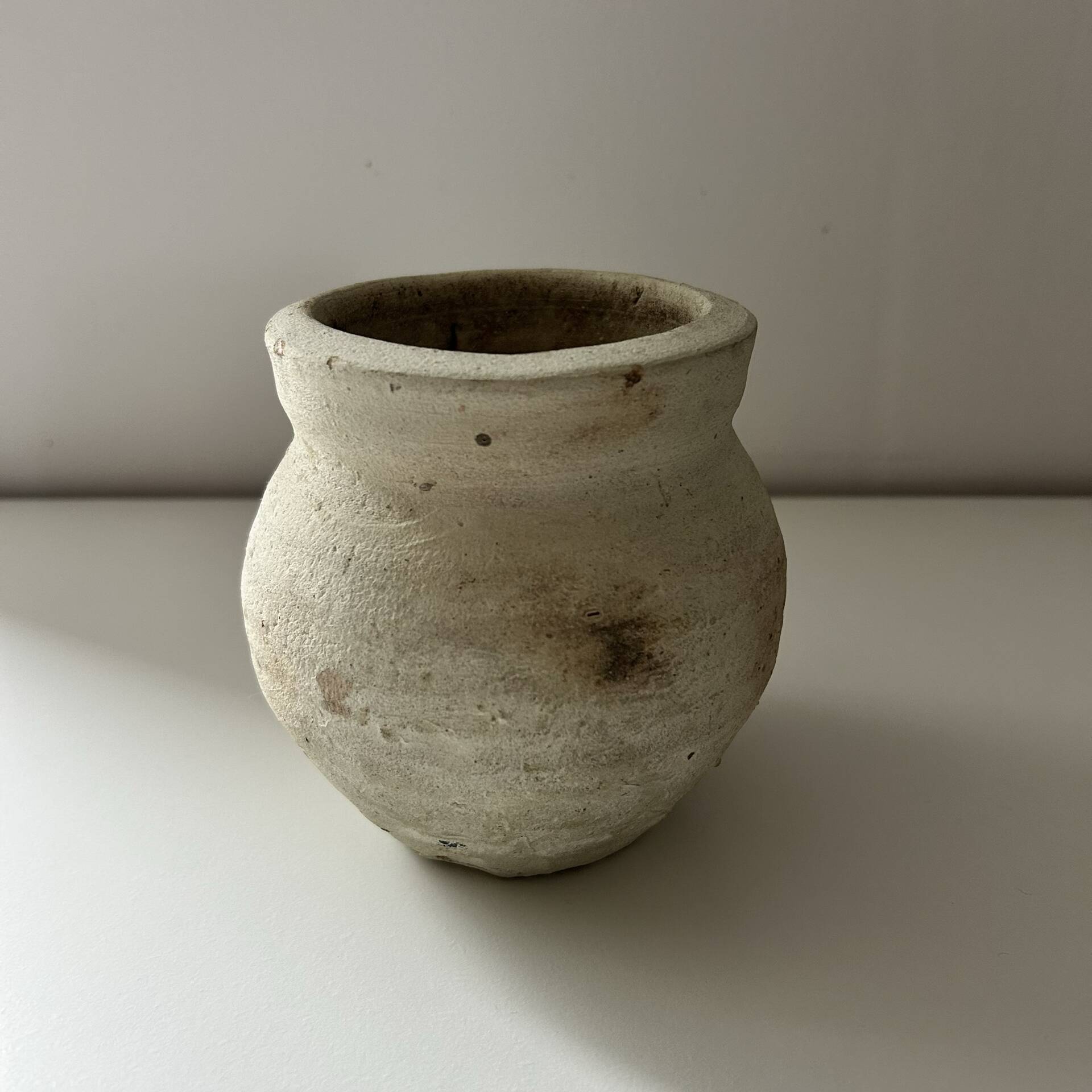White clay pot
