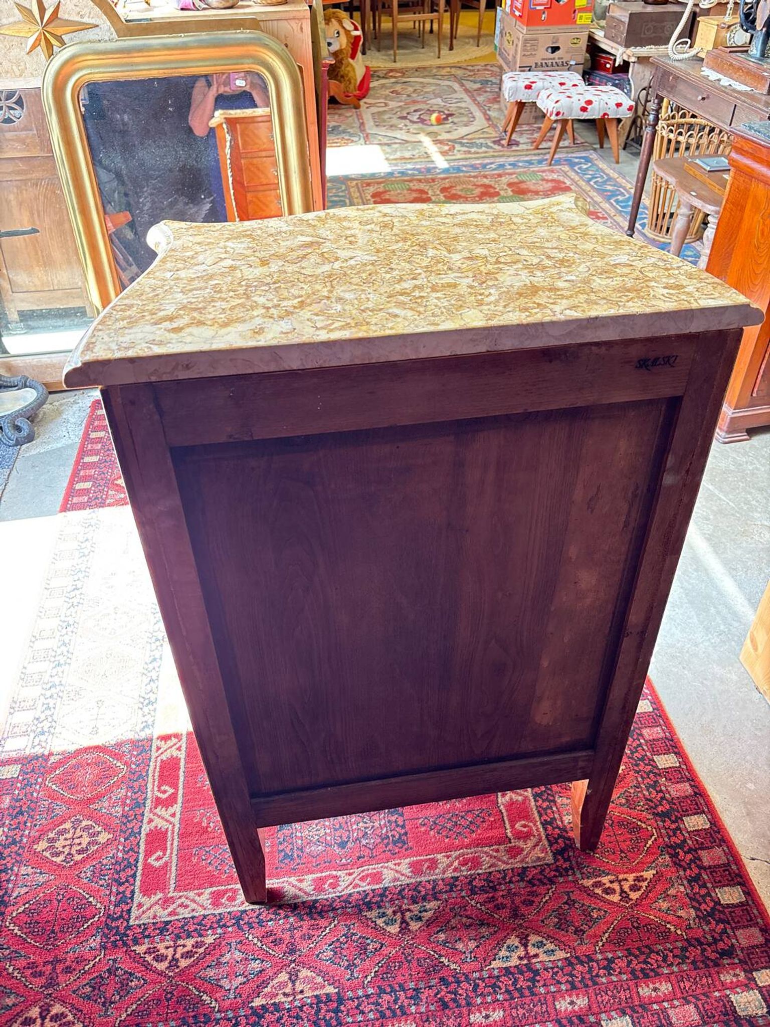 Chiffonier with 5 drawers in Louis XV style, stamped Skalski.