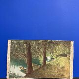 Landscape in oil on canvas signed