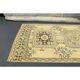 1970s Turkish Oushak Handmade Wool Cotton Yellow Runner 86x335
