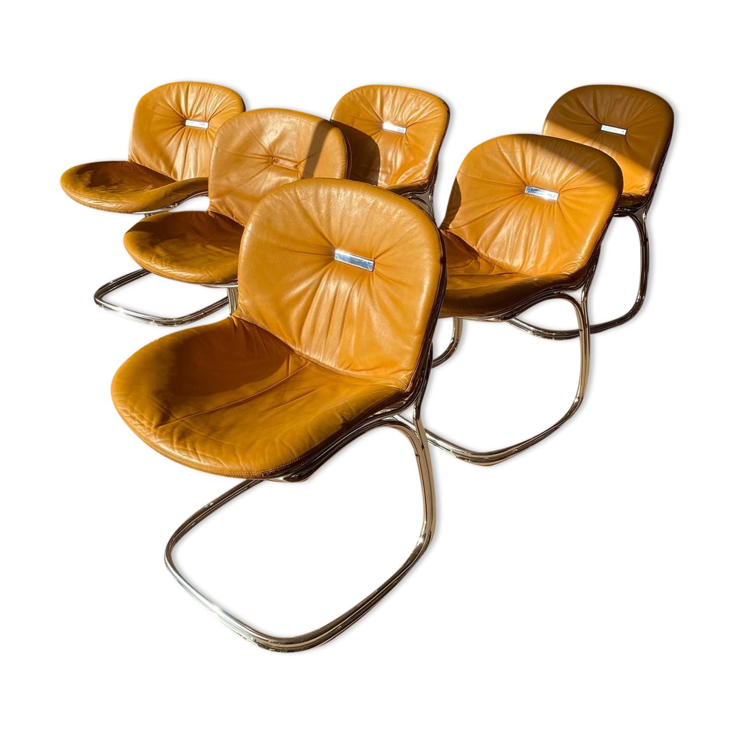 Suite of 6 Sabrina chairs by Gastone Rinaldi for Rima 1970