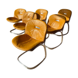 Suite of 6 Sabrina chairs by Gastone Rinaldi for Rima 1970