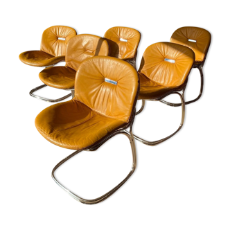 Suite de 6 chaises Sabrina de Gastone Rinaldi pour Rima 1970