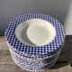 12 Quadrifoglio blue checkered soup plates