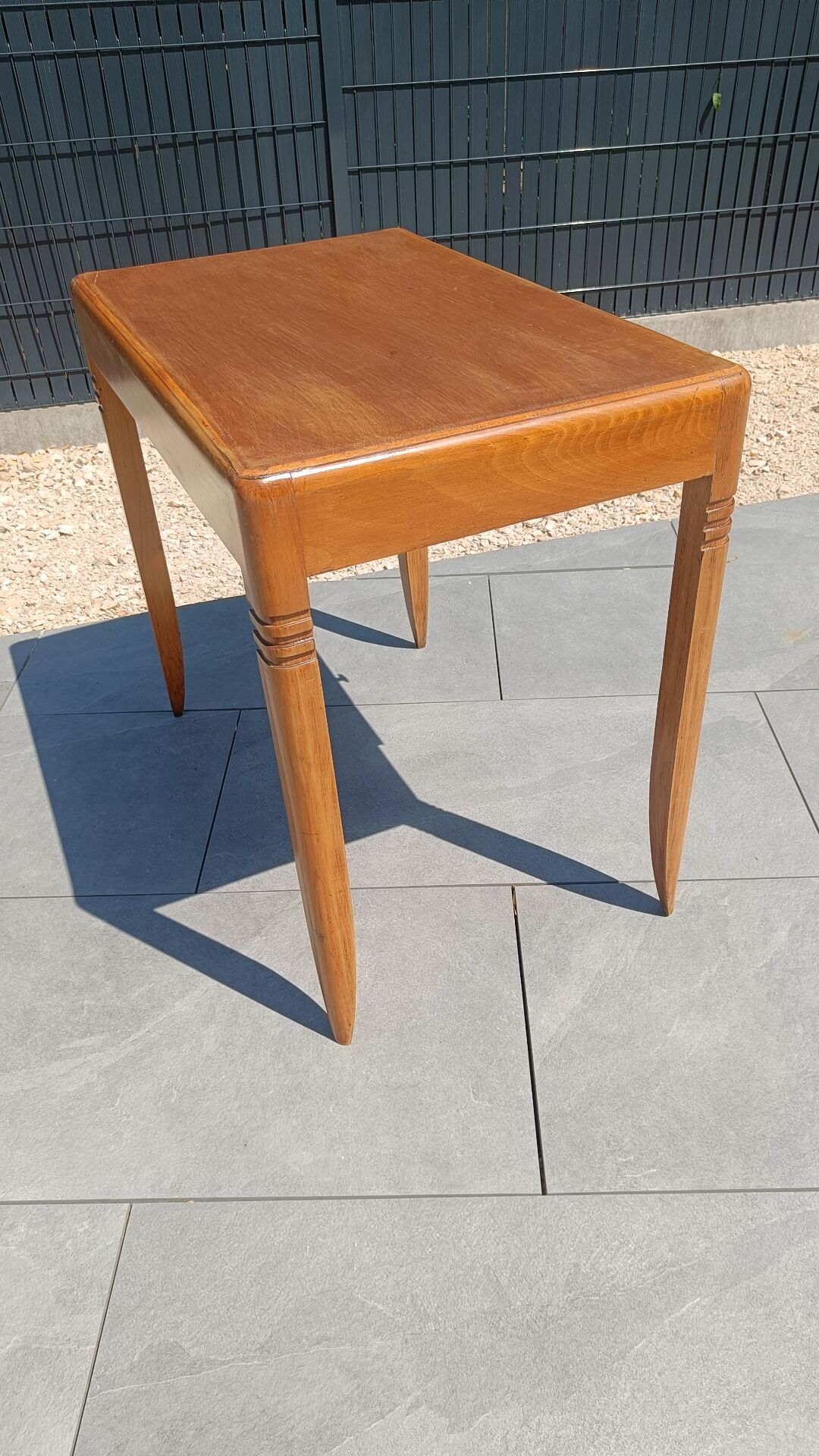 Vintage Scandinavian-style wooden table with drawer, 1950s-60s.