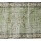 Grand tapis kilim vintage – vert menthe et crème 261 cm x 160 cm