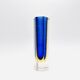 Vase Luigi Mandruzzato Murano Sommerso Hexagonal - Cobalt Blue & Amber