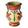 Antique polychrome ceramic vase – Italy 20th century – Handcrafted floral decoration