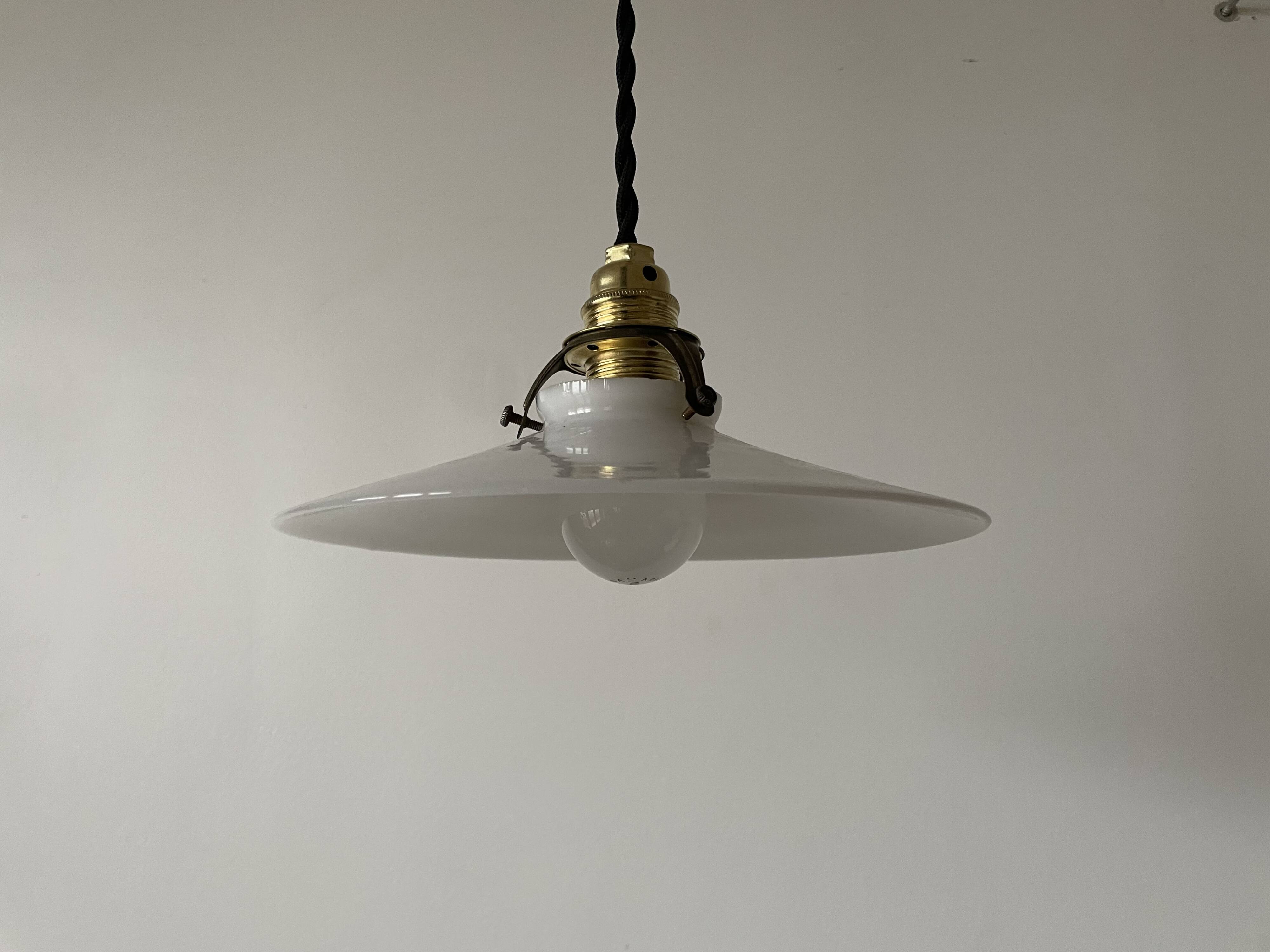 Small old opaline pendant light D20cm