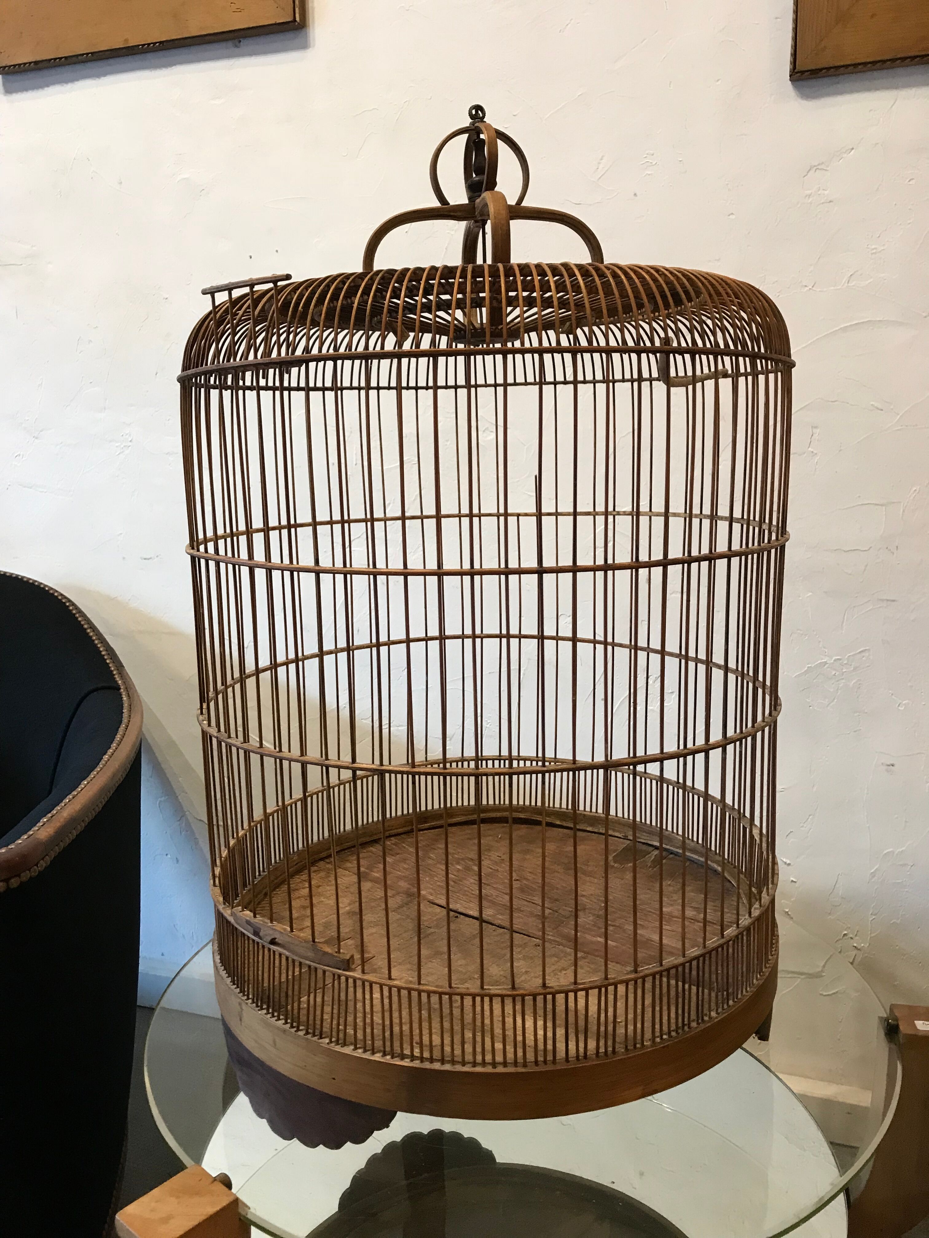 Birdcage old bamboo 70cm