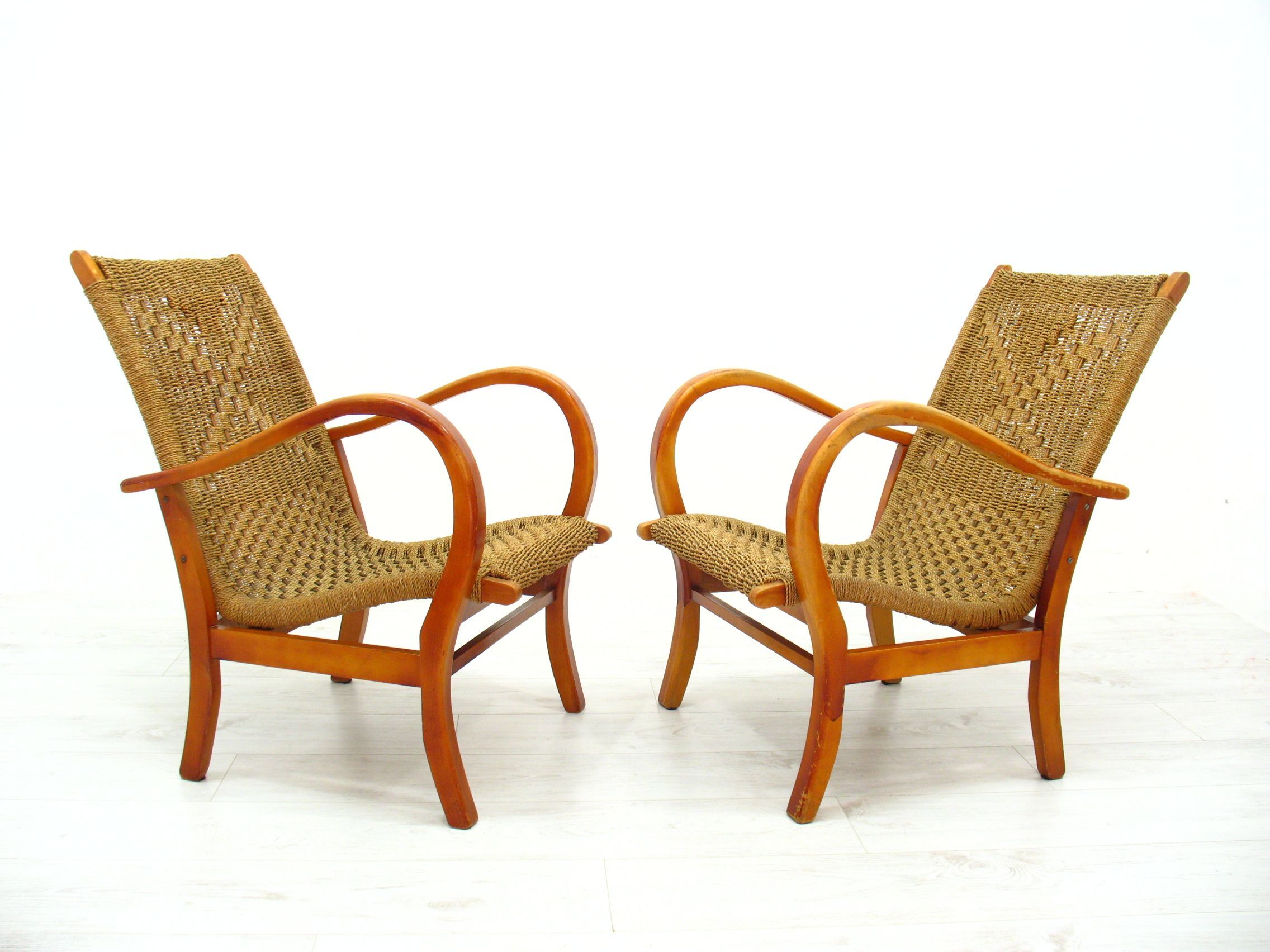 Chaises en corde vintage, 1970