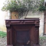 Wooden fireplace mantle