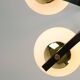 Mid-Century Modern Italian Brass and Opaline Chandelier