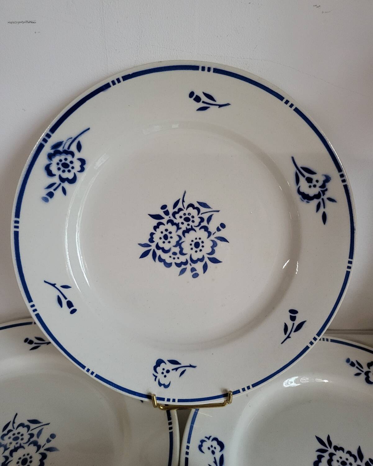 6 Flat Plates in earthenware Moulin des Loups & Hamage model Lucien