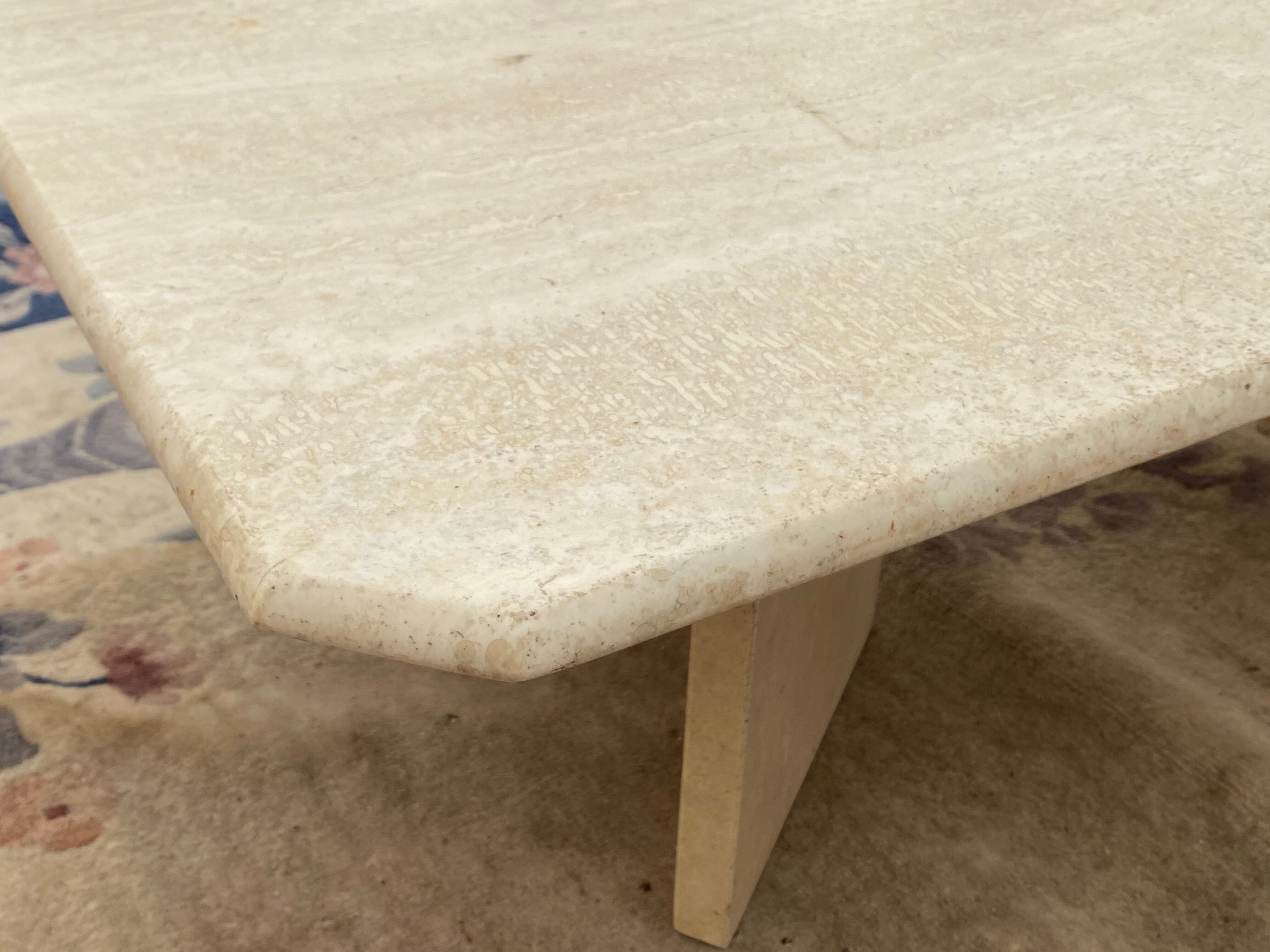 Italian travertine coffee table
