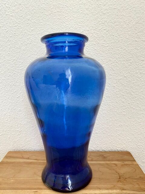 Blue glass vase