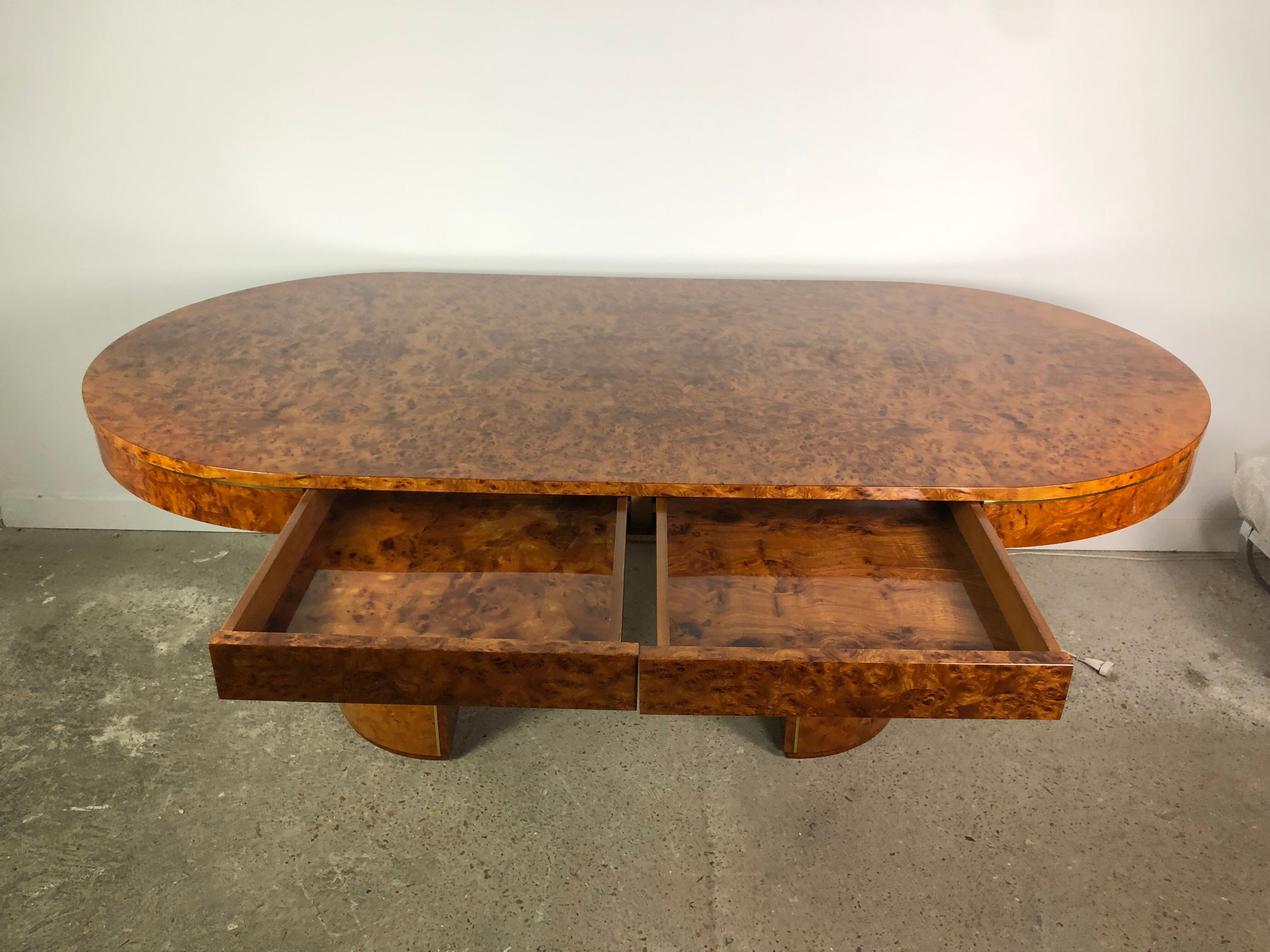 Bureau en loupe d'orme vintage 80'S