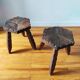 Paire de tabourets tripode brutaliste 1955/60