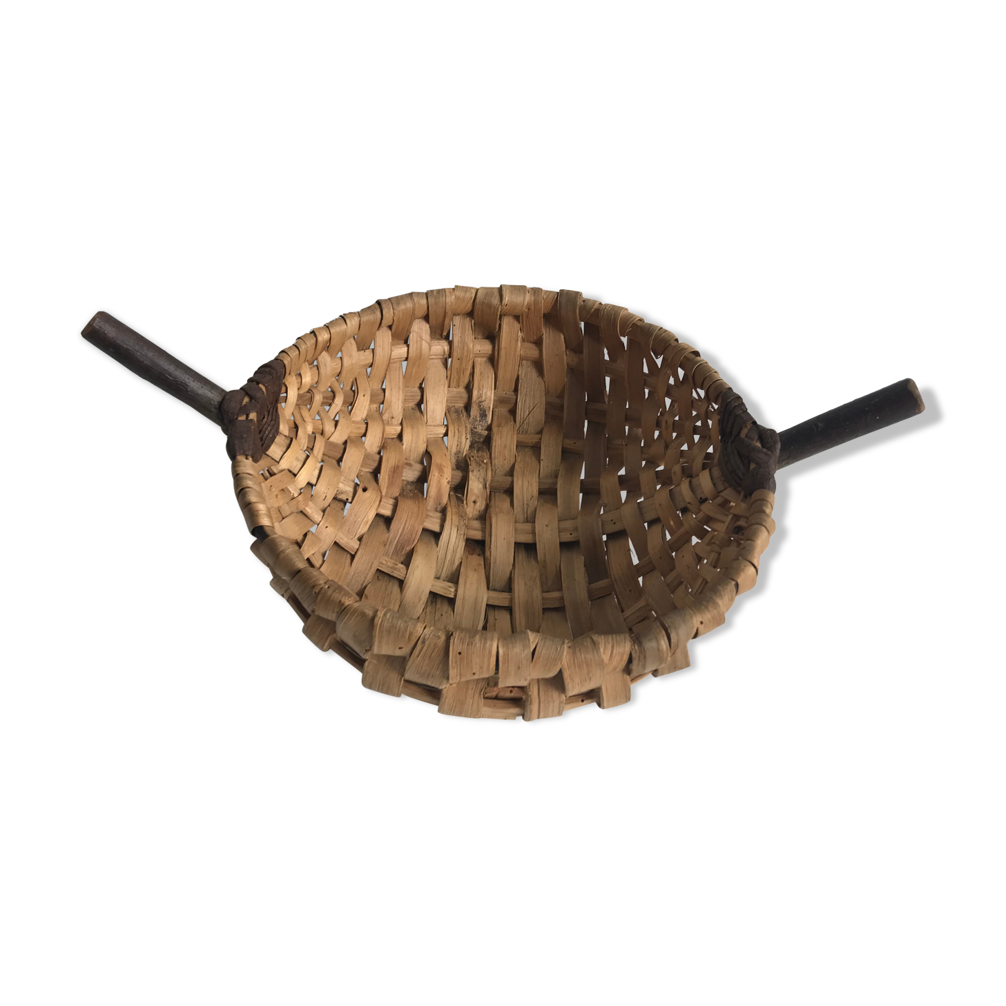 Braided wooden basket