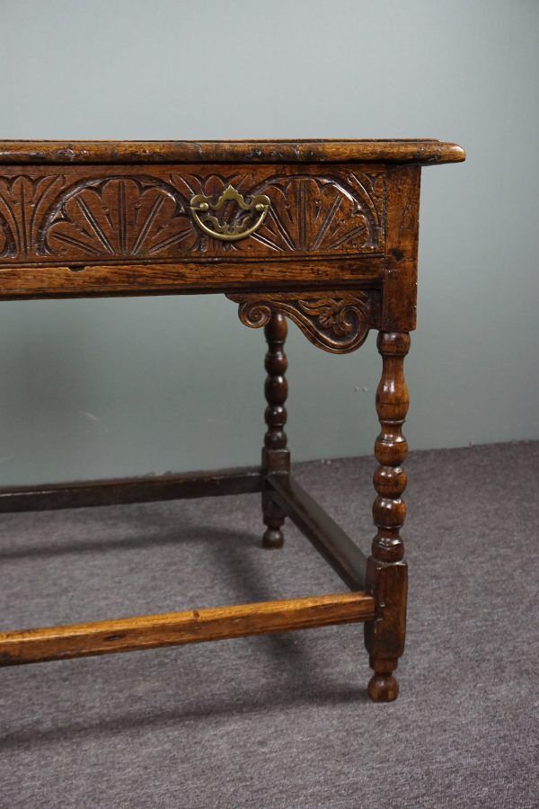Carved antique English side table