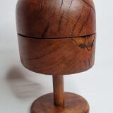 Old wooden hat shape on foot, 1900, 29 cm