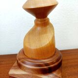 Scandinavian wooden totem candle holder