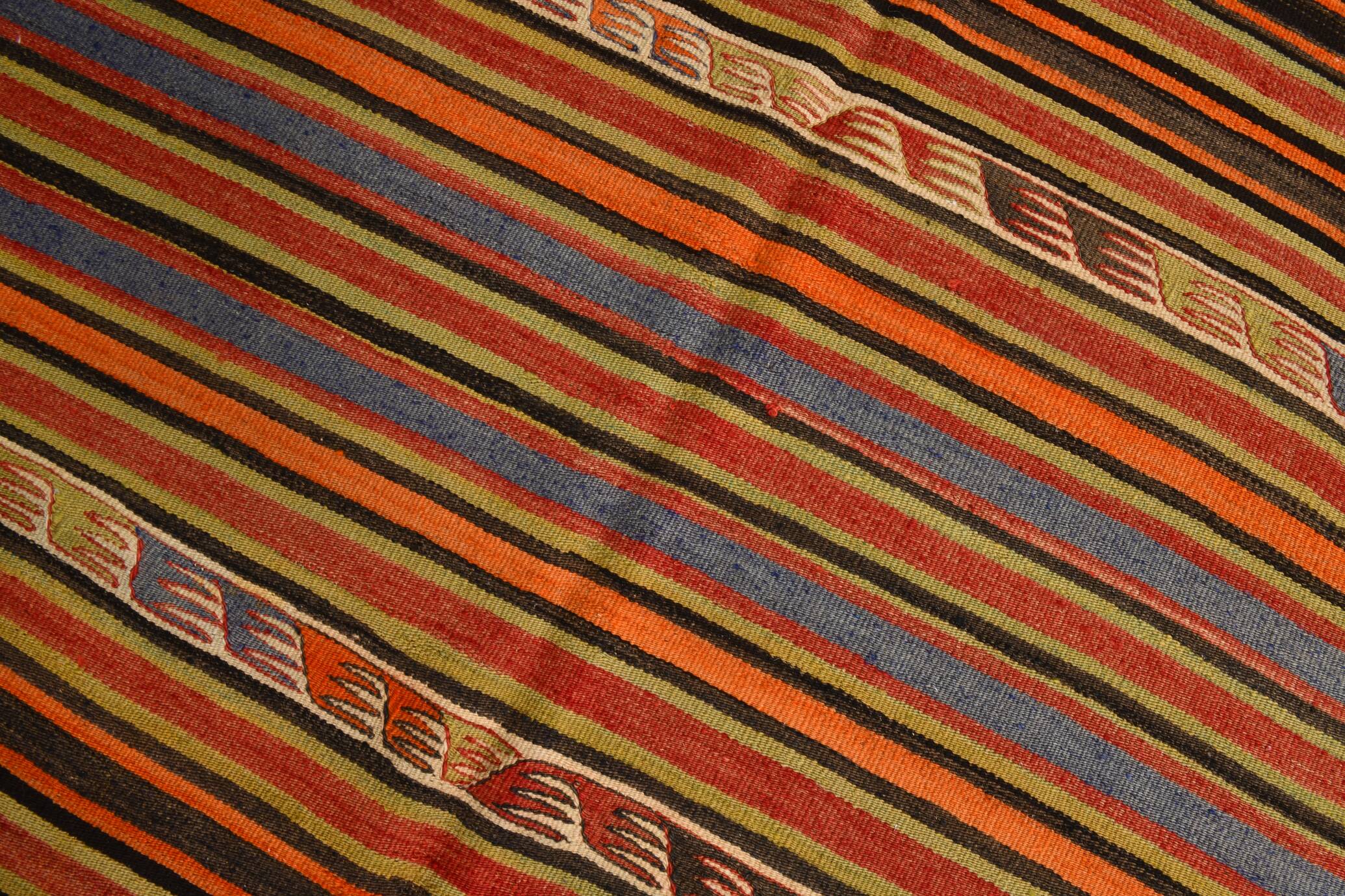 5x14 Kilim Runner Rug, 145x410Cm Pumpkin Orange Runner