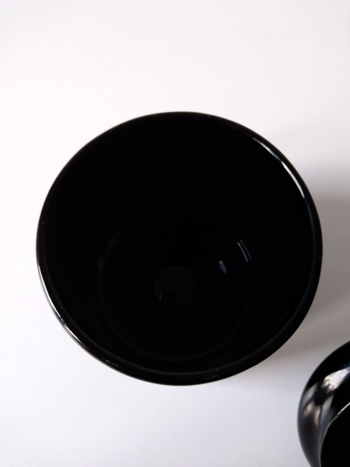 Black opaque glass box with WV glass stamp