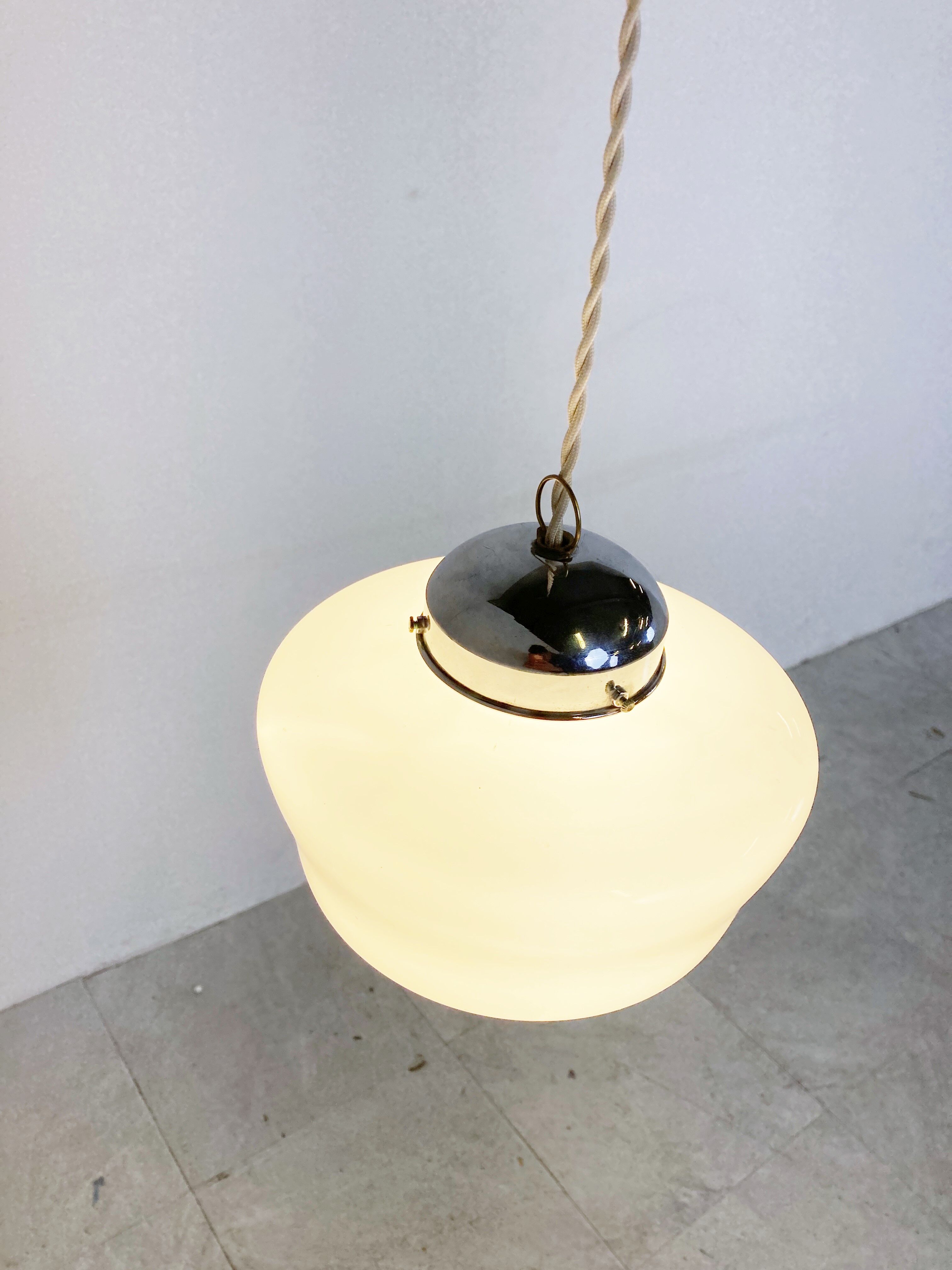Opaline pendant light 1930s