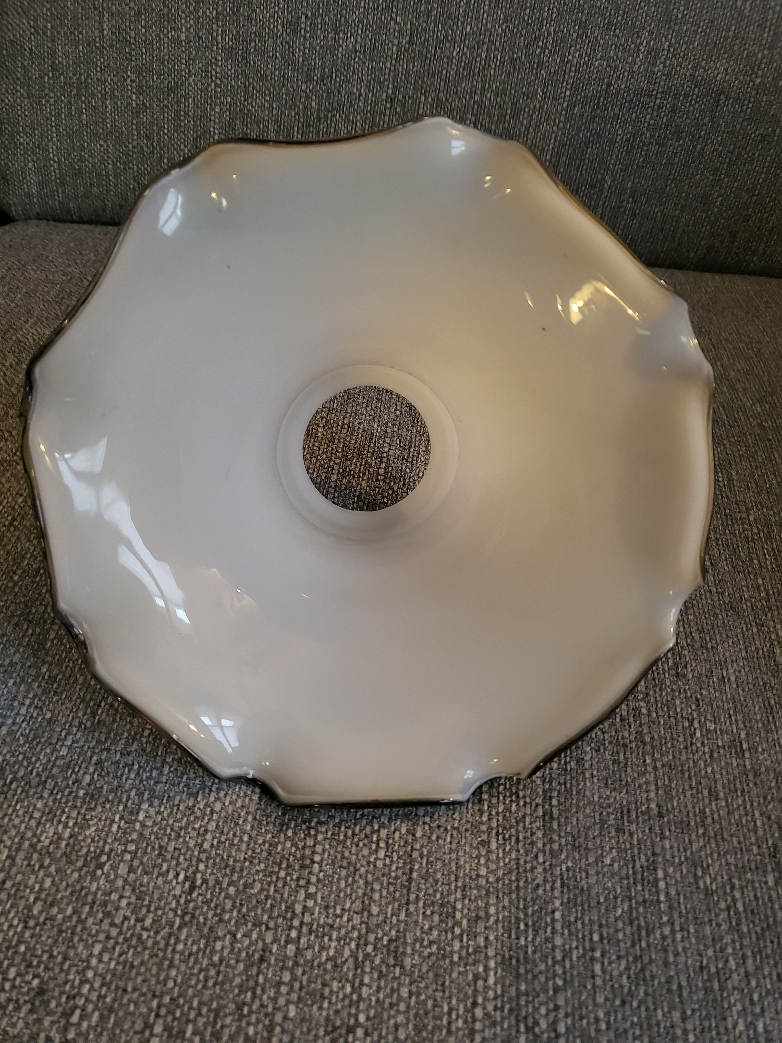 White opaline lampshade art-deco