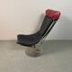 Mid-Century Danish Design ‘Interdane’ Lounge Chair in Black & Red
