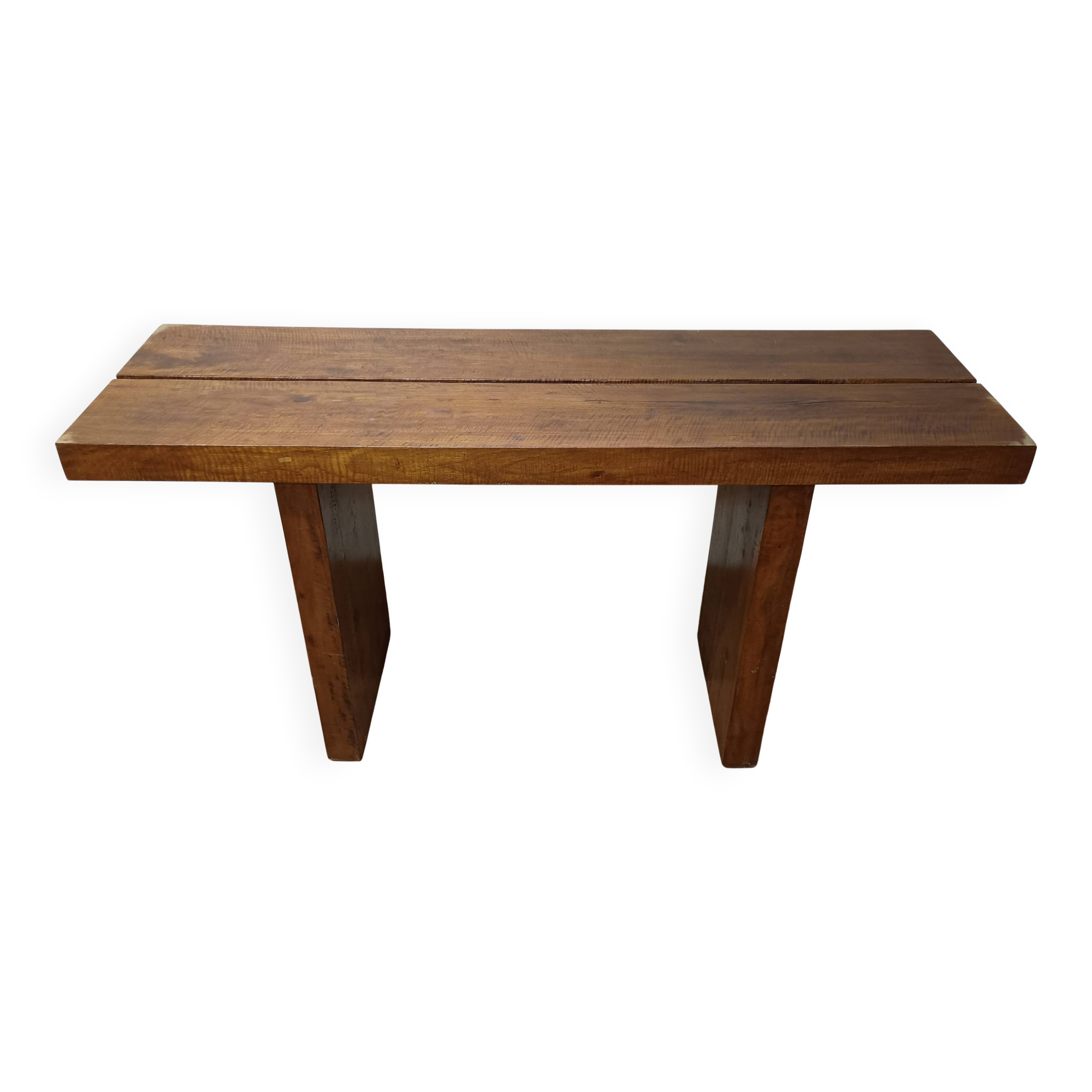 Brutalist console made of solid wood