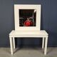 Vintage french console in lacquered wood with mirror, 1980s