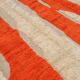 Modern relief orange and white Moroccan Berber rug