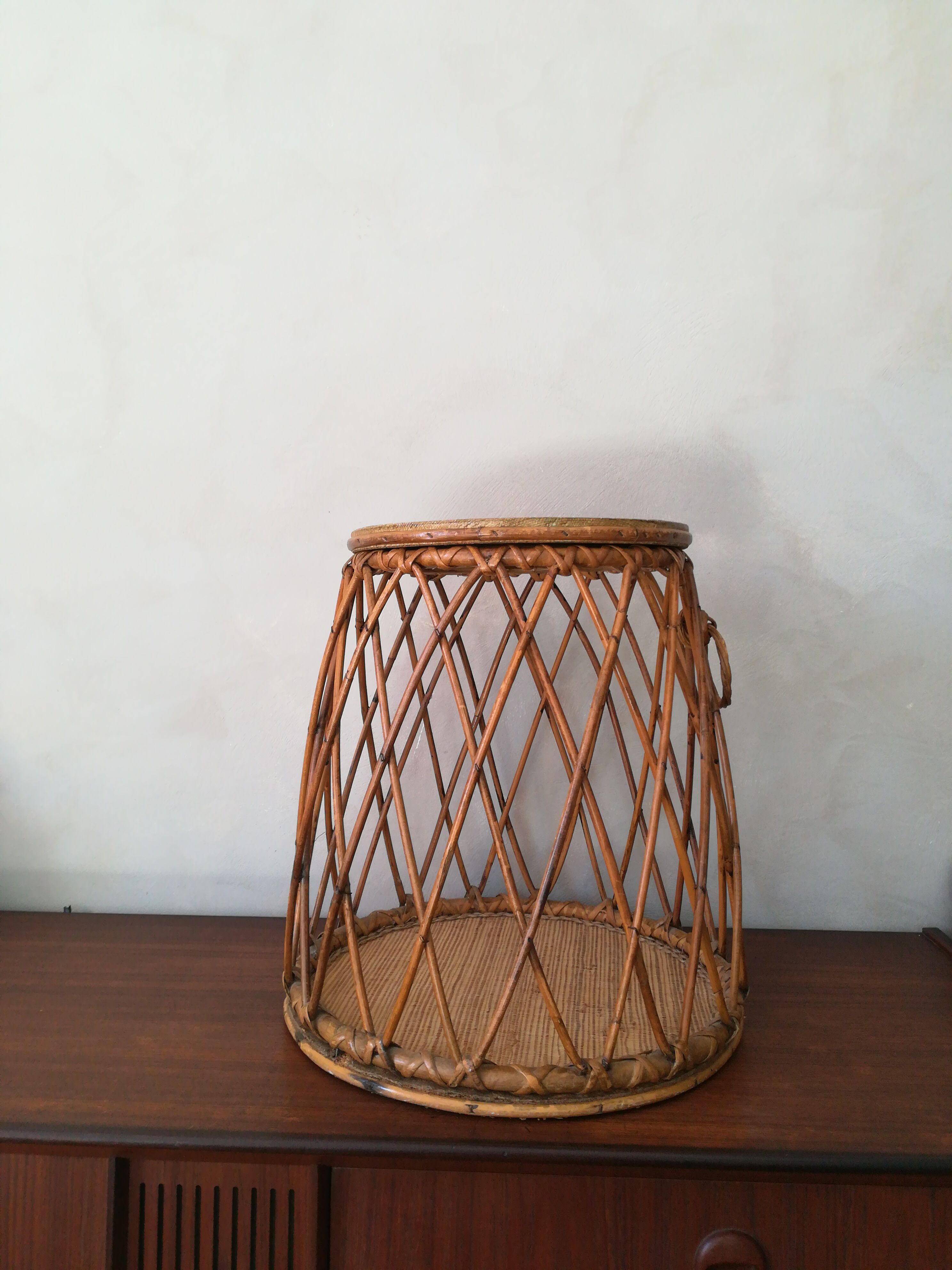 Rattan side table