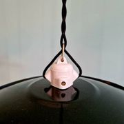 Trio de suspensions industrielles en tôle émaillée noire