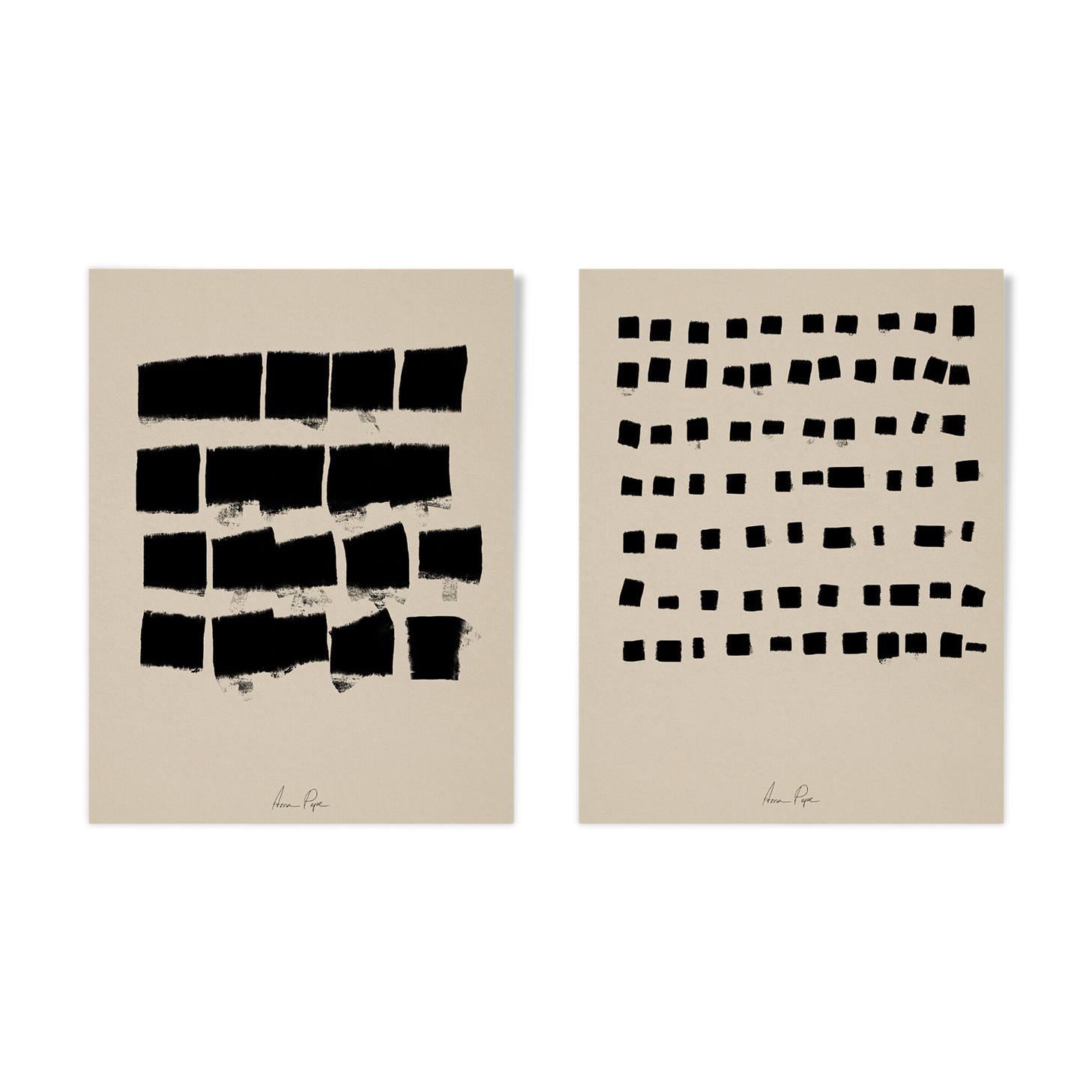 Pair of giclee prints, abstract wall art set of two, 50x70cm