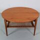 Scandinavian Modern Teak& Rattan Round Coffee Table, 1960's Denmark